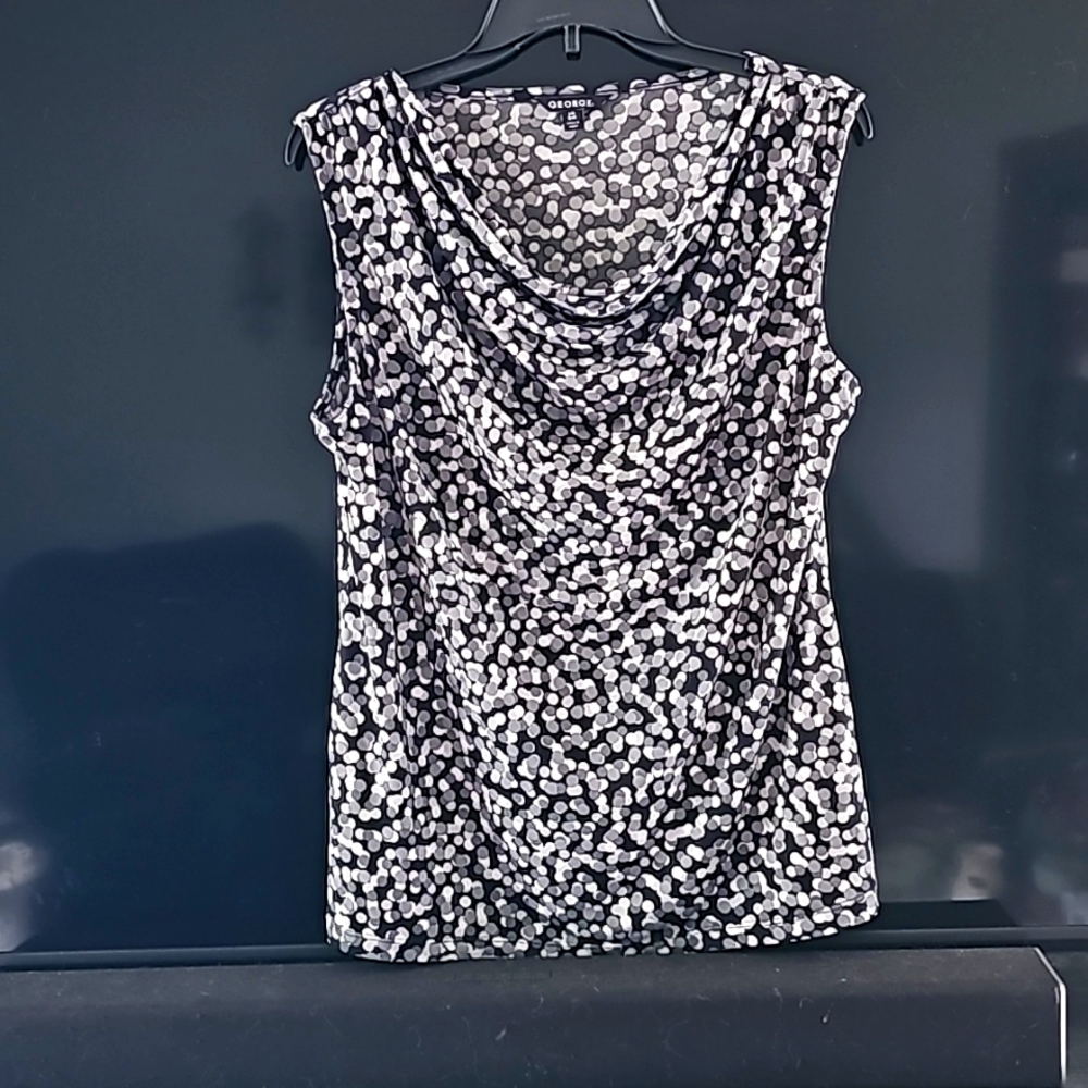 Black and White Polka Dot Women's Top